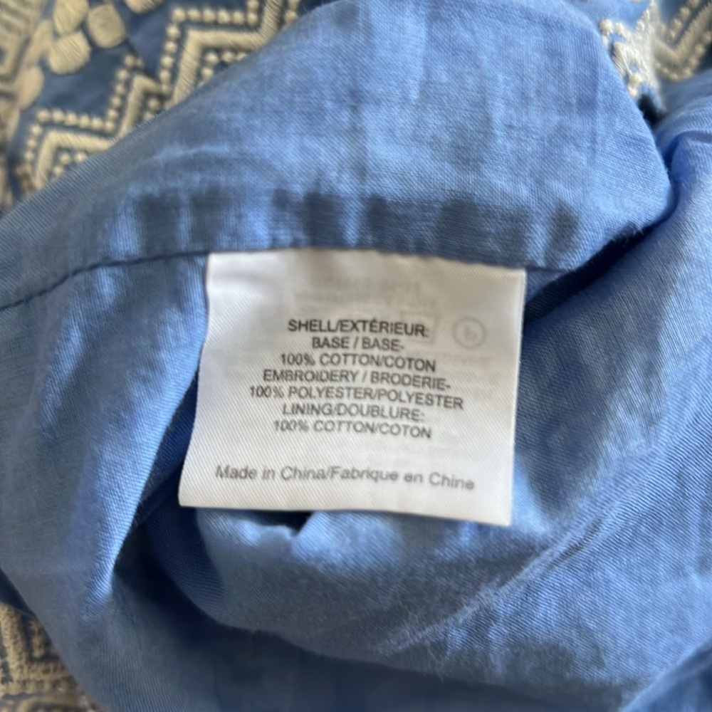 NWOT Tory Burch Blue and White Lace Top - Size 6 - Picture 8 of 12